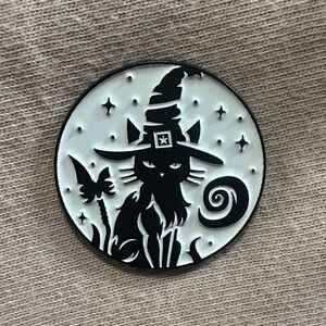Black Cat Witch Enamel Pin